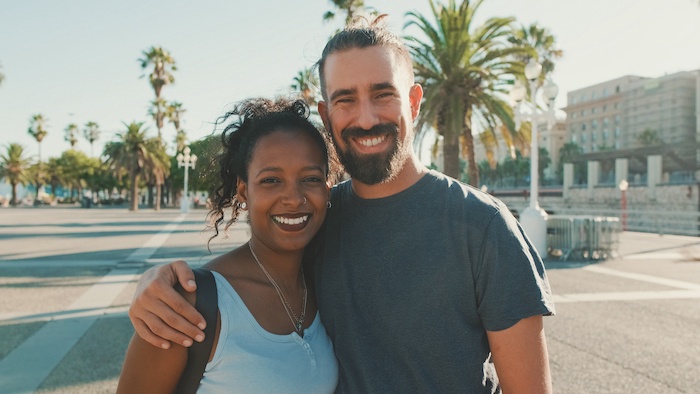 Interracial couple in Italy