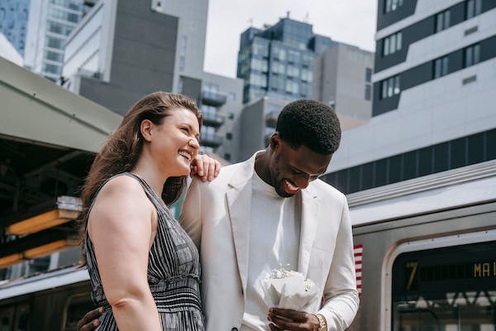 white woman and black man
