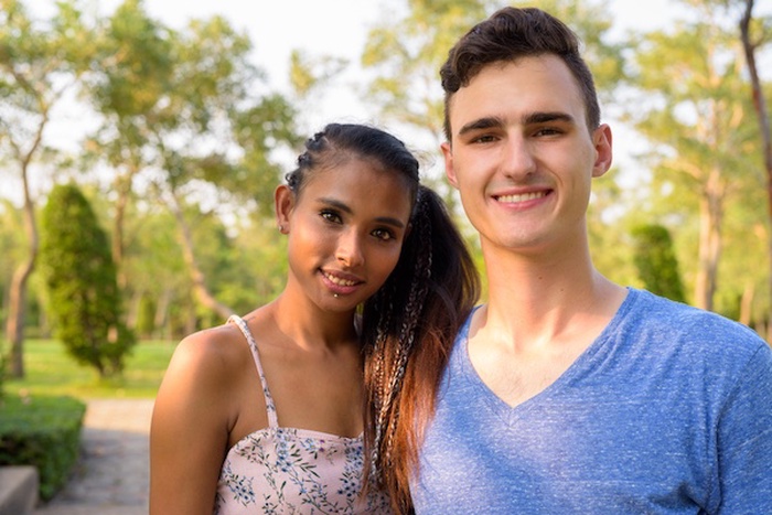 Interracial couple in Greece