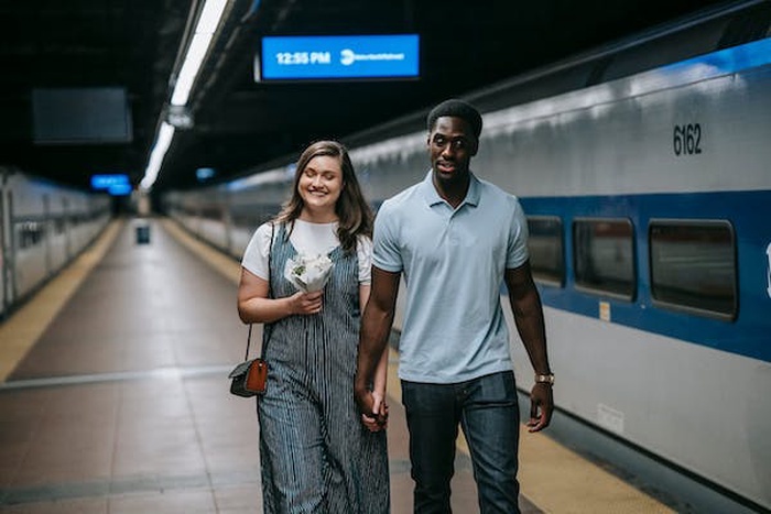 happy interracial couple