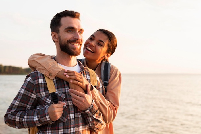 Interracial couple in San Francisco